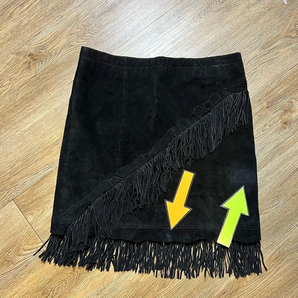 Scully Suede Skirt Women's Medium Leather Western Double Fringe Mini - Picture 3 of 15